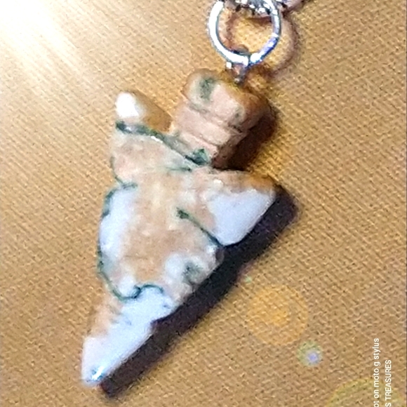 👉LOWEST PRICE AVAIL. OCEAN LARIMAR, SODALITE, OR MOSS AGATE ARROWHEAD, PENDANT. - Picture 7 of 9